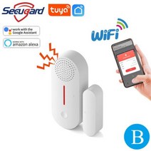 자취 싱글 혼자 감지 센서 경보음 출입문 창문 현관문 방범 와이파이 도어 Tuya 스마트 라이프 앱 알림 창 열기닫기 감지기 홈 보안 알람 알렉사 구글, CN_Option B