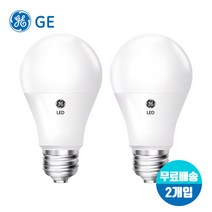 [무료배송]GE 삼파장 LED전구 백열등 4.5W 9W 12W 15W x 2개입(에너지효율 1등급 ), 전구색(노란빛)