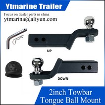 견인볼 견인장치 히치 트레일러 2인치 드롭 Towbar 견인 바 볼 마운트 혀 히치 트레일러 자동차 RV 보트 부, [02] with 50mm ball, 02 with 50mm ball