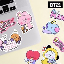 BT21 BTS 리무벌 스티커 노트북 태블릿 꾸미기 스티커, MANG