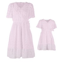 모녀커플룩 아기랑 엄마아기 아이와 엄마랑딸 커플룩 2022 새로운 엄마와 딸 드레스 가족 의상 짧은 소매