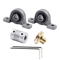 T8 리드 스크류 8mm + 커플 링 수직 키트 브래킷지지 베어링 수평 사다리꼴, 01 vertical kit A