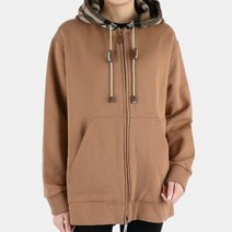 디몬트 22 S/S 버버리 여성 빈티지 체크 후드 언발 집업자켓(브라운) 8043180