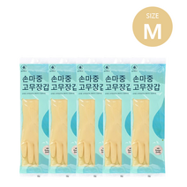 손마중 고무장갑 아이보리 M (중) x 5개