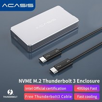 Acasis Thunderbolt 3 모바일 인클로저 M.2 NVME 솔리드 스테이트, TBU405 다크 그레이