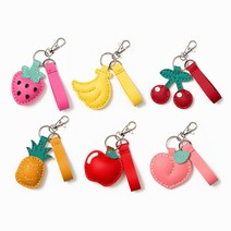 바이오로드 가죽 공예 과일 열쇠고리 만들기 세트, 1개, 체리 1개+스티커증정