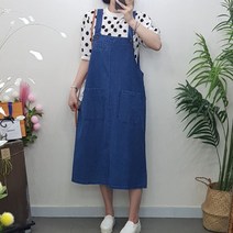 제이후 진청 연청 루즈핏 빅사이즈 오버롤 데님 멜빵 원피스