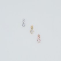 미니물방울 큐빅 포인트 펜던트 데일리목걸이, 로즈골드