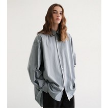 어반드레스 AVANDRESS 벌룬 고밀도 스트라이프 오버핏 셔츠 민트그레이 정품보장