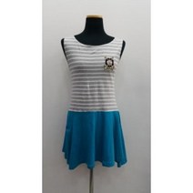 S1381/바캉스룩/마린룩/시원한 닻자수 면민소매원피스