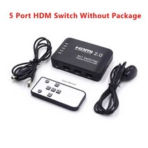 노트북서브모니터 보조모니터 휴대용 HDMI 2.0 스위치 4K 60Hz 5 In 1 Out IR 원격 XBOX One PS4 Pro TV 박, 03 5 Port No Package