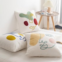 모찌인테리어소파 사각롱홈카페거실침대 북유럽고급자수쇼파쿠션 니트쿠션커버 앙리마티스캐릭터패턴, A