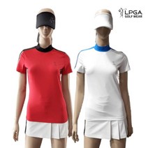 LPGA 골프웨어 여성 여름 고신축성 반목 반팔 티셔츠 L202TS522P