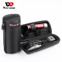 자전거 공구 통 수리 도구 west biking bike repair tool kit 휴대용 mtb road 타이어 타이어 레버 사이클링 set with bike pump, 유광 블랙