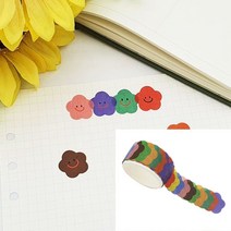 웃는꽃 스티커 100P 라벨지 용지 문구 사무용품 라벨스티커