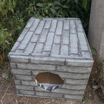 야외 대형견 큰개 진돗개 강아지 판넬 난방 조립식 개집 실외 플라스틱 보온 강아지집 001 DIY 수제 애완, 회색 벽돌 원형 구멍(슬로_중형(고양이 3마리)