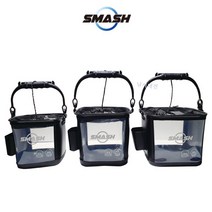 스매쉬 투명 두레박 다용도 살림통 접이식가능 20cm 22cm 24cm, 블랙 20cm
