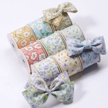 에일린리본 쥬리 원단리본 리본공예diy 포장리본 꽃집리본 포장끈, 4cm, 1마 90cm, 8#옐로우플라워