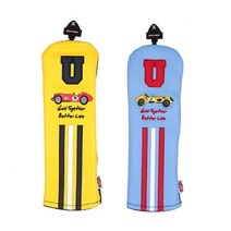 감성골퍼 레이싱컨셉 클럽 헤드 커버 골프 롼딩 초보 백돌이 골프패션 개성, 옐로우