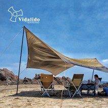 비달리도 헥사타프 타프 감성캠핑 대형타프, 더스티 그린/다크 그레이
