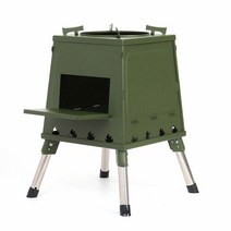 접이식 화목난로 35X47CM 카키 캠핑화목난로 캠핑난로