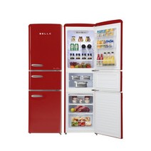 [하이마트 설치]Belle 레트로 글라스 3도어 냉장고 RT25ARD (225L)