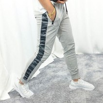 남자 트레이닝 바지 조거 카모 라인 커플 팬츠 2컬러