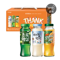 웅진 종합 세트 180mL 병 12개 1세트 (아침햇살 초록매실 고칼슘오렌지)