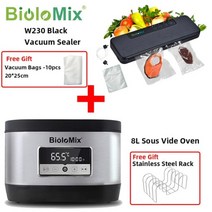 수비드머신 통돌이오븐 양갈비 수비드 스테이크 BioloMix 6 세대 스테인레스 스틸 Sous Vide Oven Pro 8L 정확한 온도 터치 컨트롤 Water Circulator, 8L SV 오븐 N W230B_CN | 유럽 연합, 8L SV 오븐 N W230B