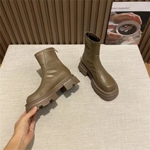 여성 패딩 롱 부츠 승마 바이커 소 가죽 양 다목적 스퀘어 헤드 레트로 슬림 두꺼운 바닥 머 숏 용 신제품 패션 가을