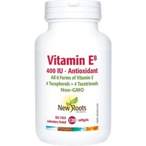 New Roots Herbal 비타민 vitamin E8 400 IU 120 소프트젤 토코페롤, 120 Count (Pack of 1)