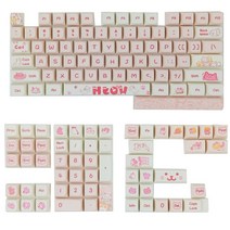 KeyCaps 133pcs 귀여운 복숭아 고양이 키 캡 XDA 프로파일 세트 키 캡 다이버브 게임 기계 키보드를위한 두꺼운 PBT 캡