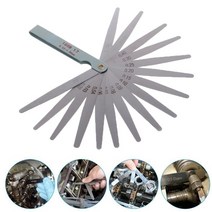 측량 17 Blades Feeler Gauge 두께 게이지 Meas미니ment Tool 엔진 밸브 조정 용 갭 웨지 0.02-1mm Percisi, 한개옵션0