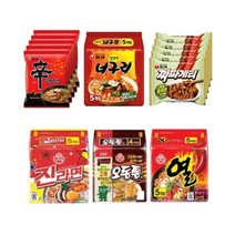 멀티신라면+너구리+짜파게티+오뚜기진라면+오동통면+열라면1봉씩, 4세트