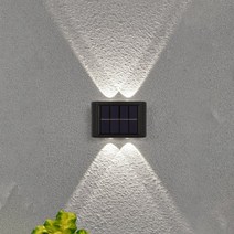 솔라정원등 솔라벽등 LED실외벽등 상하 발광벽장식등 야외 조명 정원등 2Pcs, 백색광, 4LED 벽등