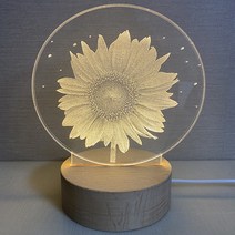 샤인램 LED 아크릴무드등 해바라기 인테리어 집들이 생일 개업선물, Warm White 해바라기