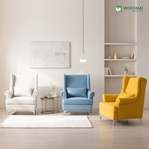 우아미가구 쏘엘 1인 아쿠아텍스 이지클린 소파+스툴 3color, 아쿠아블루