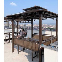 폼내서 파고라제작 그늘막 방수 캐노피 정원 옥상 바베큐장, 2.5x2.5m+ 테이블 2x2M