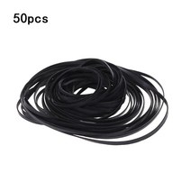 레코드 플레이어 워크맨 DVD CD-ROM 리피터 3mm 와이드 벨트 용 50 팩 교체 턴테이블 벨트 고무 플랫 드라이브 벨트, 검은 색