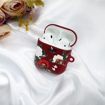와우박스 주문제작 민화 꽃과 나비 낙관 도장 에어팟 버즈 무선 이어폰 케이스, 무광 하드케이스, 에어팟 3세대