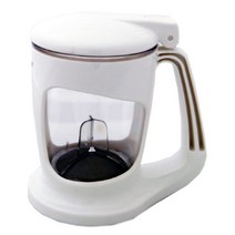 내열약탕기 차우리는도구 찻주전자 티용품 버튼식 티포트 500ml 다관 티백주전자 티팟, 검정