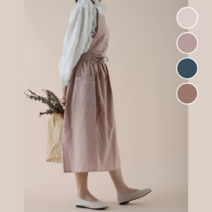 매일입고싶은원피스앞치마 꽃꽂이 광목 앞치마 동백이 색동, 핑크