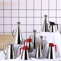 스테인레스 스틸 오일 포트 간장 식초 병 주방 콘 스테인레스 스틸 오일 포트 주방 용품, 1000ml 기본 색상 304 스틸