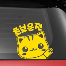 레이 꾸미기 고양이 귀여운 초보운전스티커 경차 트럭, 중형, 블랙