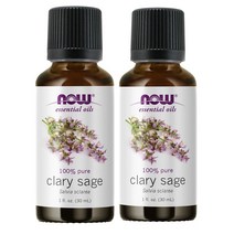 NOW Foods Clary Sage 나우푸드 100% 클라리 세이지 오일 30ml (1fl oz) 2팩, 1g, 1개