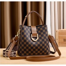 여성용 핸드백 패션 백 프린트 숄더백 체크 숄더 토트백 캐주얼백, 커피(토트백), 1개