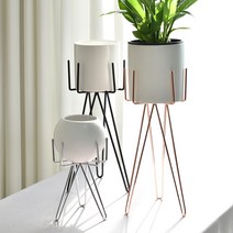 필플랜트 징거 인테리어 스탠드 화분 받침대 철제, 실버