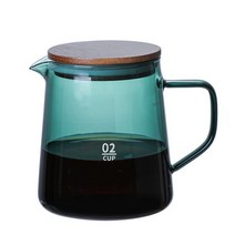 유리 범위 커피 서버 300ml 500ml V60 세트 물병 드립 커피 포트 바리스타 여과기 클리어 커피 주전자 브, 10 500ml Lake Green