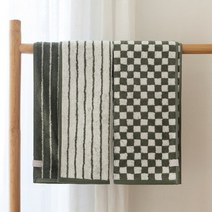 무한 체스&그리드 호텔수건, 체커보더_그린, 1개