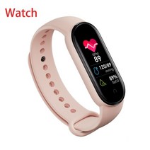 M6 스마트 워치 남성 여성 스마트 밴드 블루투스 SMARTWATCH 심박수 피트니스 추적 스포츠 팔찌 XIAOMI 안드로이드, M6-Pink